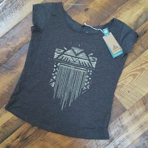 Prana Longline Sunrise Tribal Tee Charcoal Small